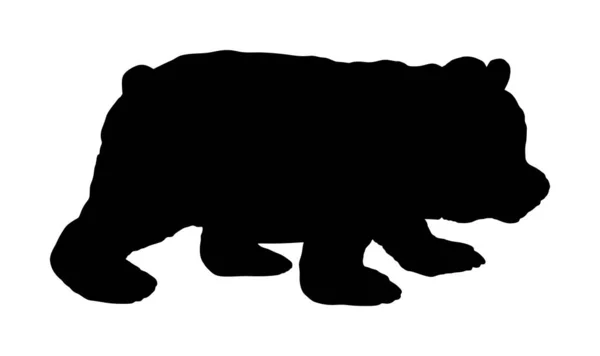 Panda Vektor Silhouette Illustration Isoliert Auf Weißem Hintergrund Pandabär Bambusfresser — Stockvektor