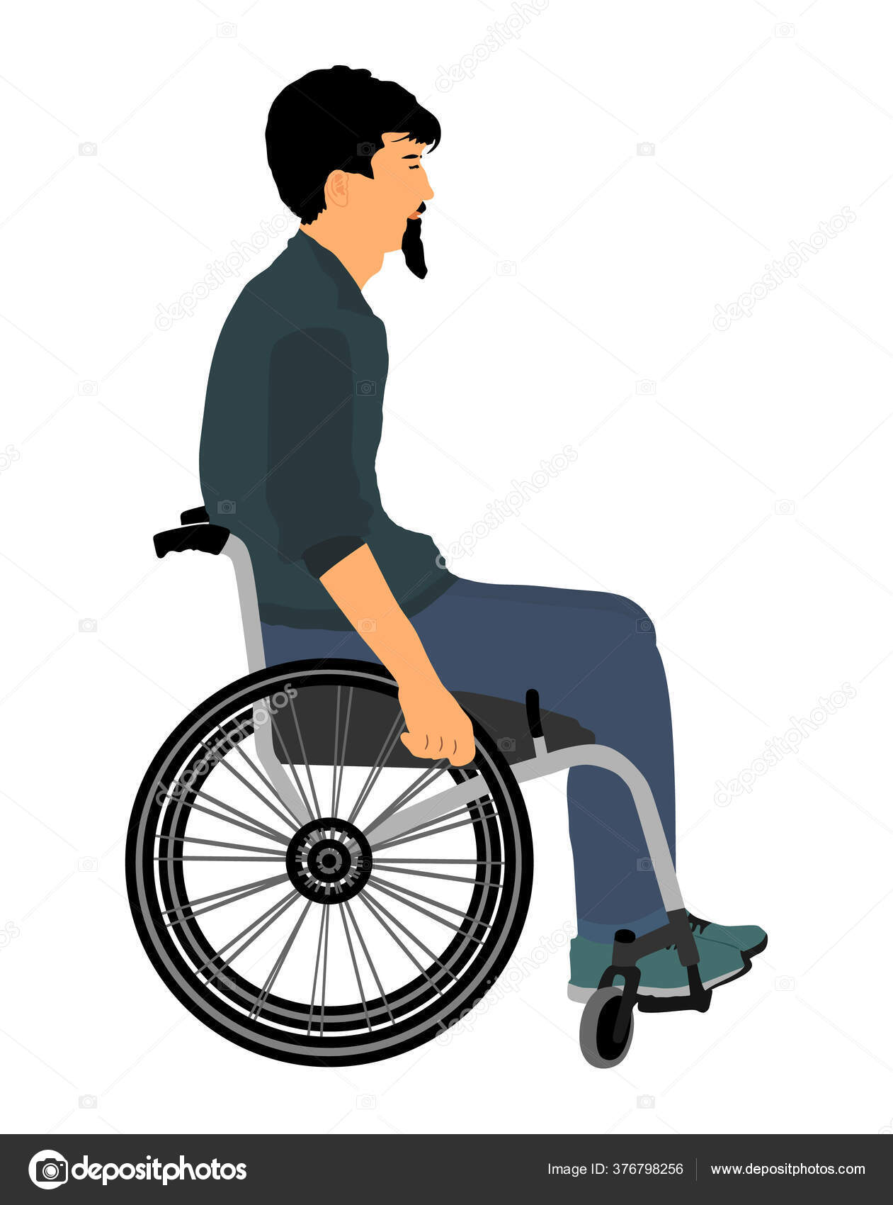 Homem Com Deficiência Cadeira Rodas Vetor Ilustração Isolado Branco  Assistente Vetor de ©Dovla982 376798256, image size:1261x1700