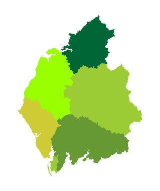 İngiltere 'de eyaletlerin yer aldığı Cumbria haritası. İngiltere 'nin kuzeybatısındaki bölge sembol.