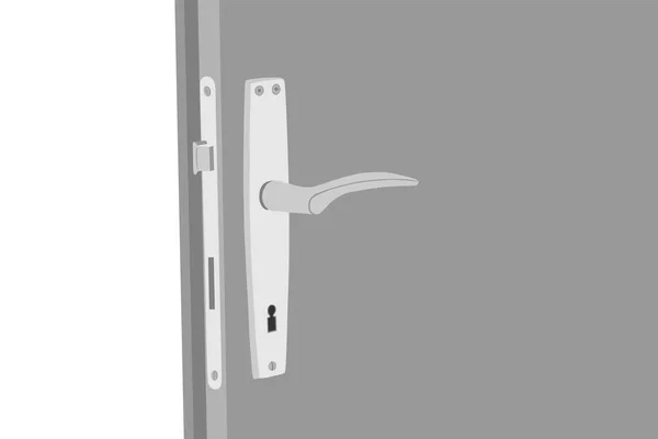 Offene Tür Vektor Illustration Isoliert Türgriff Türschloss Schlüsselloch Verriegeln — Stockvektor