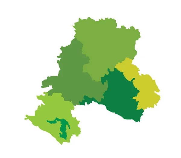 Södra Federala Distriktskartan Ryssland Vektor Siluett Illustration Isolerad Vitt Republiken — Stock vektor