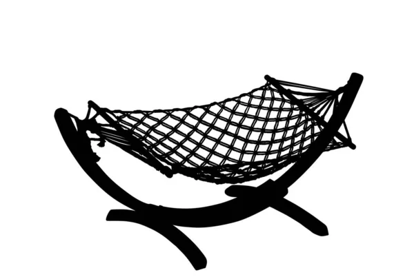 Illustrazione Della Silhouette Del Vettore Del Hammock Isolata Sfondo Bianco — Vettoriale Stock