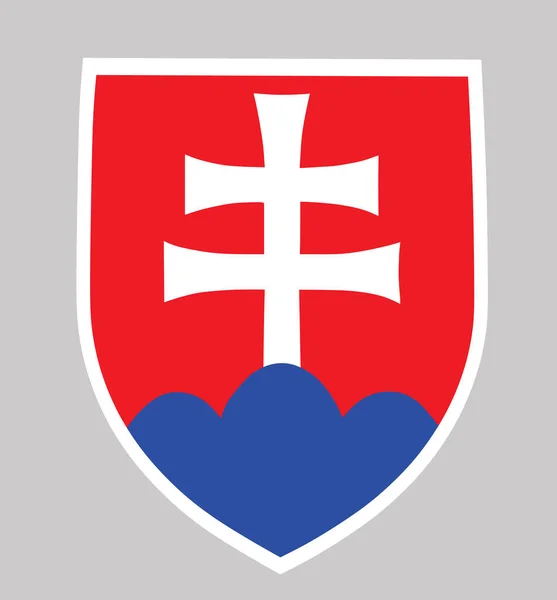 Beyaz arka planda izole edilmiş Slovakya arması. Avrupa ülke sembolü. Avrupa Birliği üyesi ve AB ülkesi.