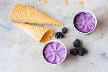 Vegan berry blackberry dondurma