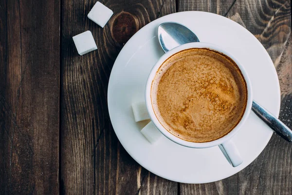 Kopp kaffe och socker — Stockfoto