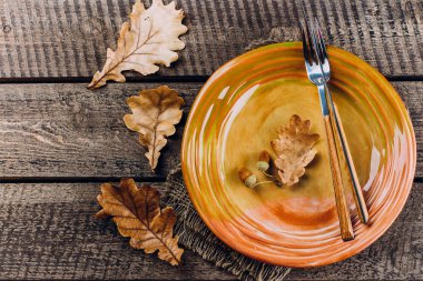 Şükran yemek tabağı çatal ve bıçak 