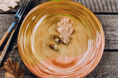 Şükran yemek tabağı çatal ve bıçak 