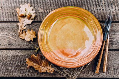 Şükran yemek tabağı çatal ve bıçak 