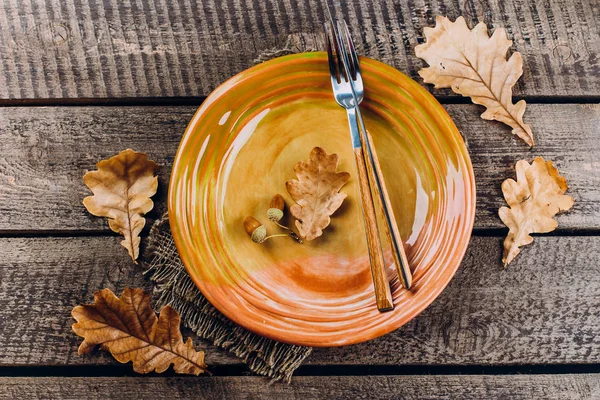 Şükran yemek tabağı çatal ve bıçak 
