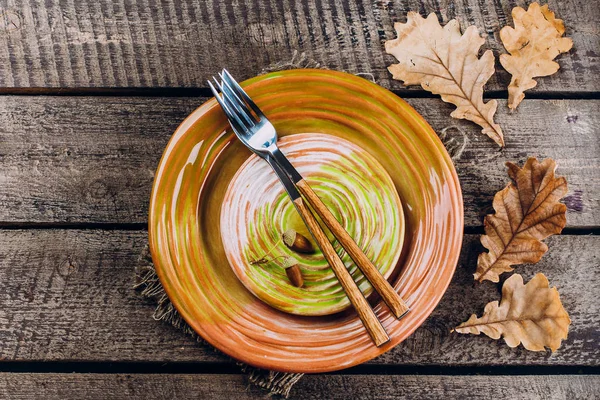 Şükran yemek tabağı çatal ve bıçak 