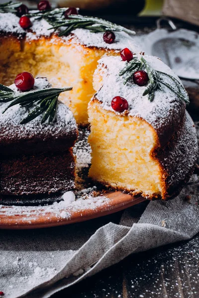 Zelfgemaakte kerst citrus cake — Stockfoto