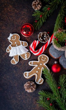 En iyi görünüm Noel kurabiye Zencefilli adam  