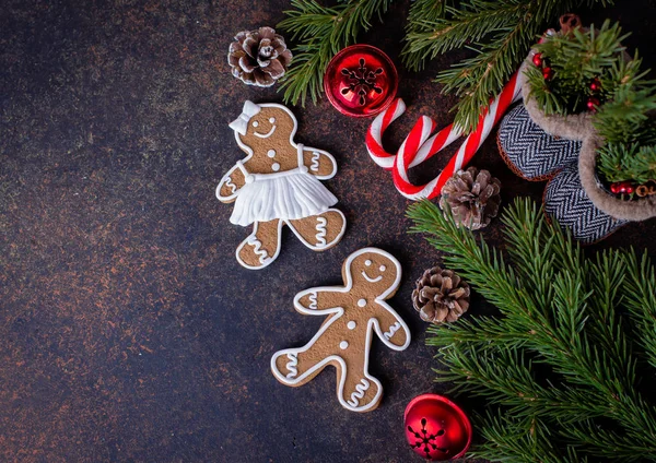 Vánoční pozadí s cookies — Stock fotografie