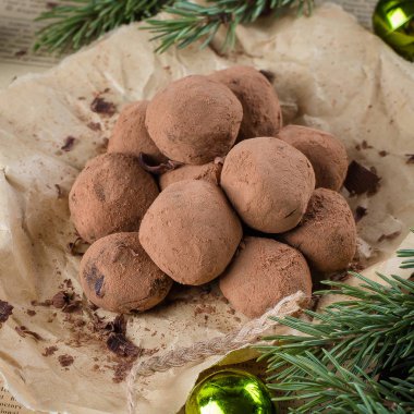 Homemade chocolate truffles clipart
