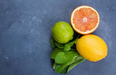 Mojito veya limonata için malzemeler