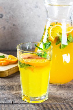 Portakallı limonata, greyfurt ve naneli.