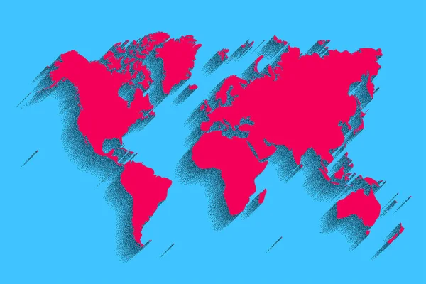 Вектор карты мира. цвет фона с тенью — стоковый вектор