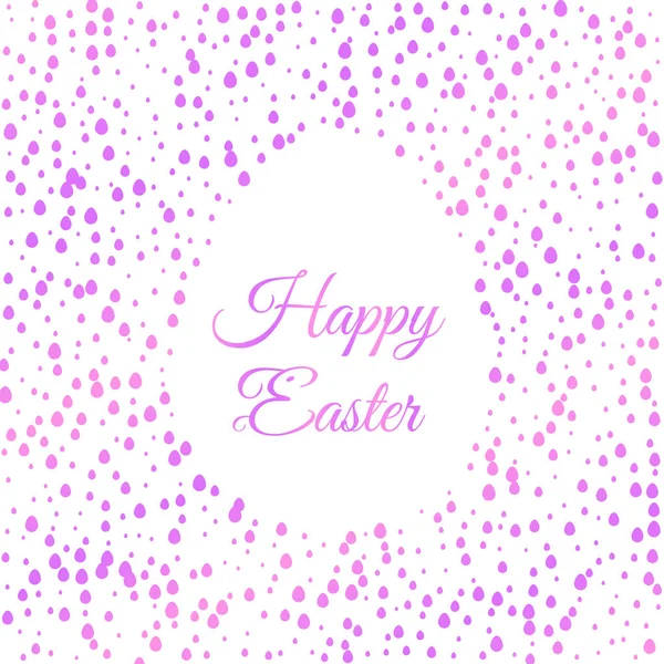 Fényes tojás húsvéti háttér. aranyos betűkkel húsvéti nyuszi. színes vektoros illusztráció, üdvözlet kártya — Stock Vector