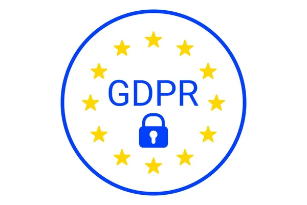 Gdpr - genel veri koruma Yönetmeliği. AB sembolü. Gdpr compilance simgesi. Vektör — Stok Vektör