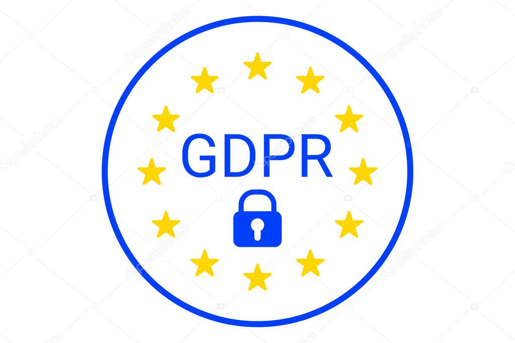 GDPR - General Data Protection Regulation. EU symbol. GDPR compilance icon. Vector