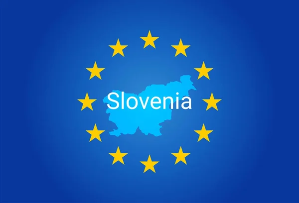 EU – európai uniós zászlót, és Szlovénia Térkép. vektor — Stock Vector