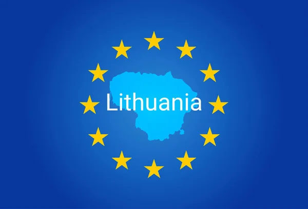 EU – európai uniós zászlót, és Litvánia megjelenítése. vektor — Stock Vector