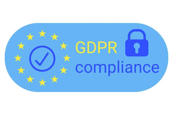 Gdpr - genel veri koruma Yönetmeliği. Gdpr uyum sembolü. Vektör — Stok Vektör