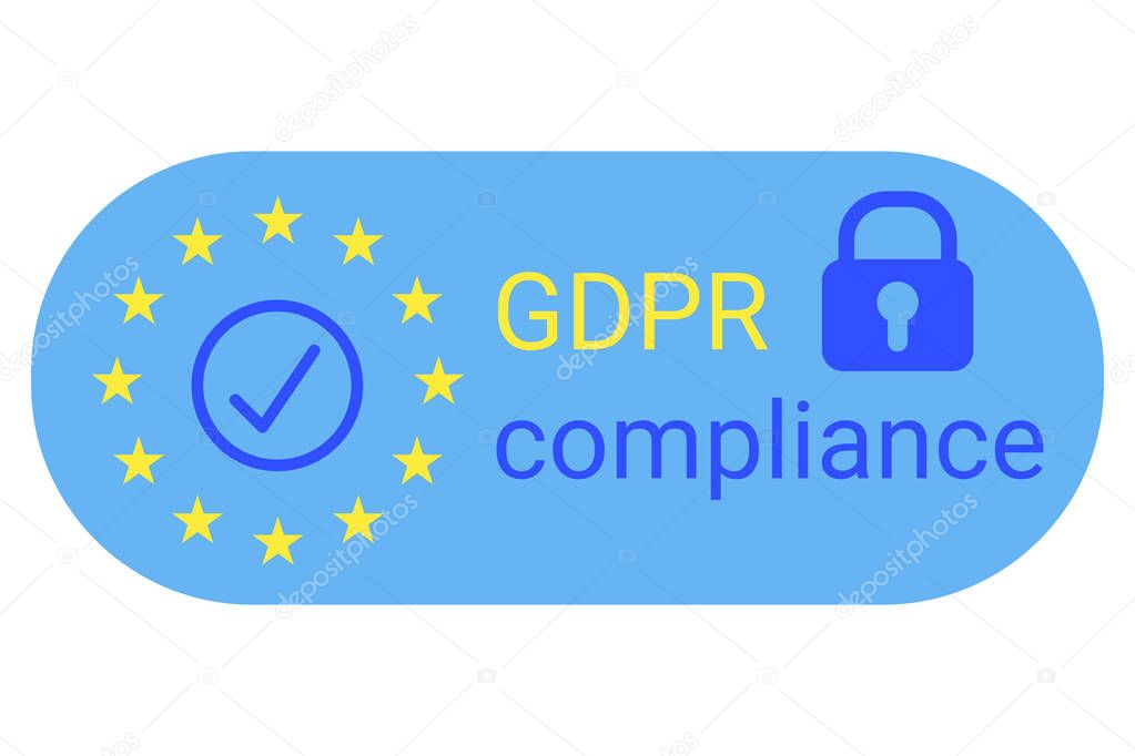 GDPR - General Data Protection Regulation. GDPR compliance symbol. Vector