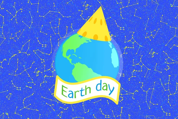 Fond du jour de la terre. planète Terre dans l'espace vecteur — Image vectorielle