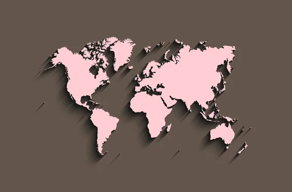 フラット化する世界地図。抽象的なベクトルの背景壁紙、バナー — ストックベクタ