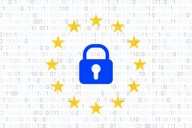 Gdpr - genel veri koruma Yönetmeliği. AB sembolü. Vektör