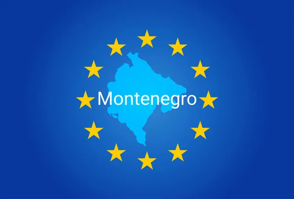 UE - Bandeira da União Europeia e Mapa do Montenegro. vetor —  Vetores de Stock