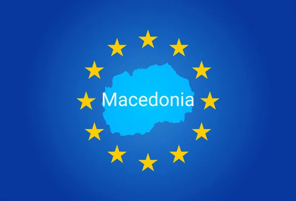 EU – európai uniós zászlót és Macedónia megjelenítése. vektor — Stock Vector