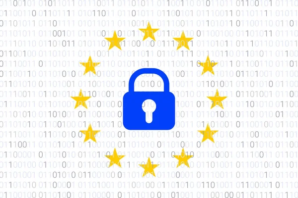 RGPD - Règlement général sur la protection des données. Symbole européen. Vecteur — Image vectorielle