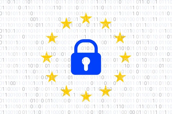 Gdpr - genel veri koruma Yönetmeliği. AB sembolü. Vektör