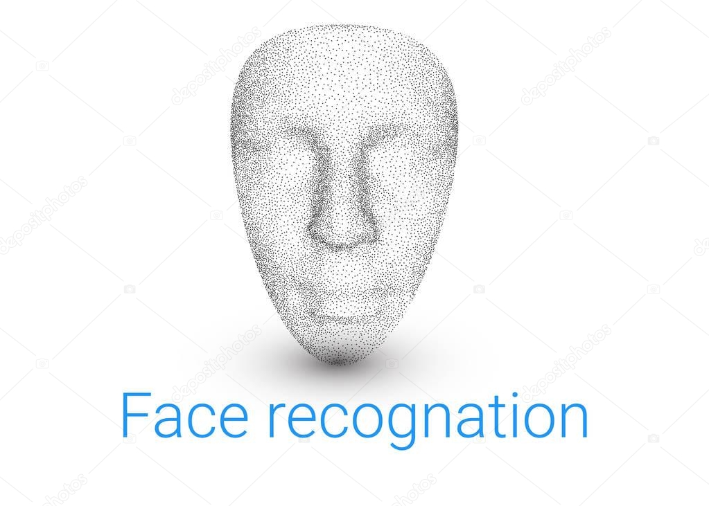 face recognastion. 3d human face model. vector