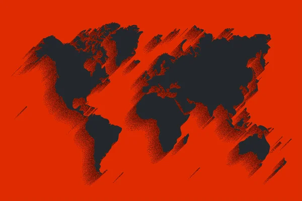 Vector del mapa del mundo. fondo de color con sombra — Vector de stock