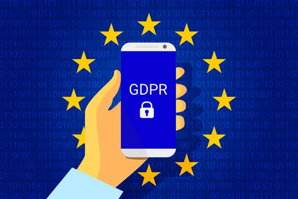 GDPR - Regolamento generale sulla protezione dei dati. Sfondo della tecnologia di sicurezza. Vettore — Vettoriale Stock