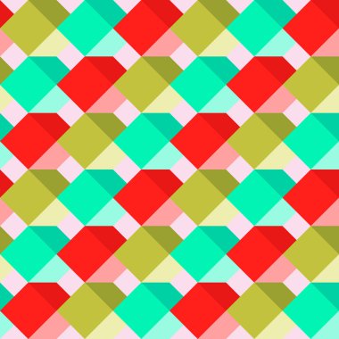 Düz küpleri ile Seamless modeli. Parlak renklerde arka plan.