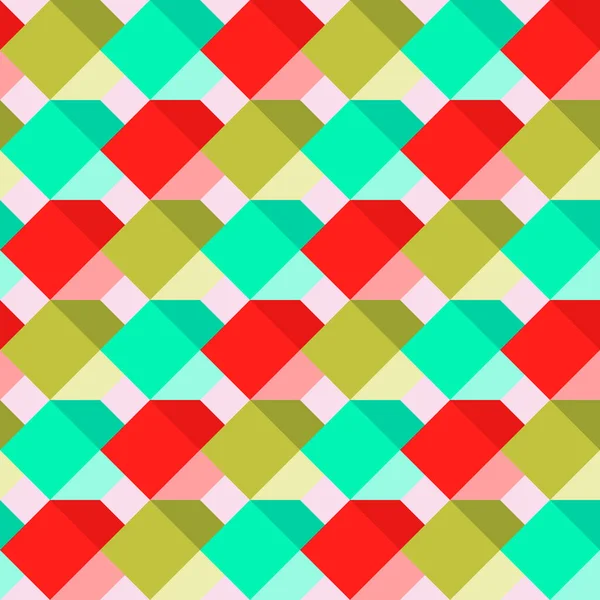 フラット キューブとのシームレスなパターン。明るい色の抽象的な背景. — ストックベクタ
