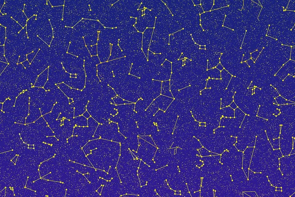 Costellazione di stelle modello senza soluzione di continuità. sfondo spazio blu. vettore dell'universo — Vettoriale Stock