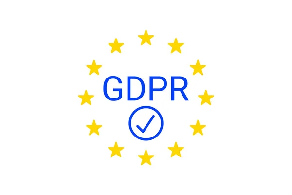 Gdpr - genel veri koruma Yönetmeliği. AB uyum sembolü. Vektör