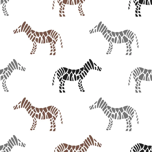 Zebra listrado padrão de superfície sem costura. Ilustração vetorial — Vetor de Stock