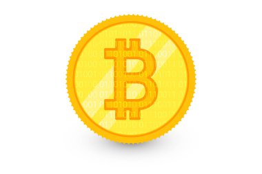 Bitcoin para logosu. oturum cryptocurrency, banka, internet için bankacılık. Vektör