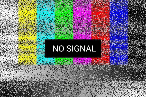 Fernsehen kein Signal. statischer Bildschirm. 4k, Full-HD-Auflösung. Vektor — Stockvektor