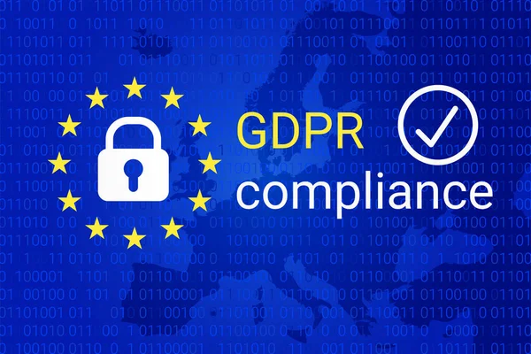 Gdpr - genel veri koruma Yönetmeliği. Gdpr uyum sembolü. Vektör
