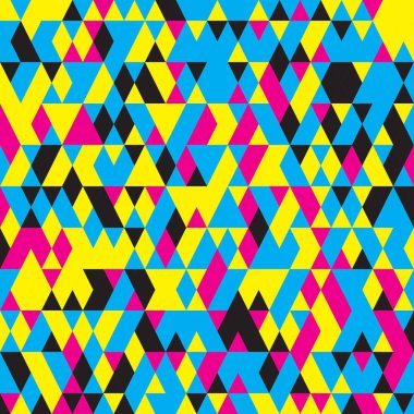 Üçgenler ile Seamless modeli. Parlak renklerde arka plan