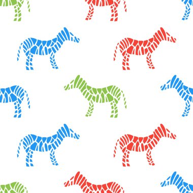 Zebra çizgili kesintisiz yüzey deseni. Vektör çizim