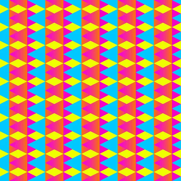 Nahtloses Muster mit Dreiecken. abstrakter Hintergrund in leuchtenden Farben — Stockvektor