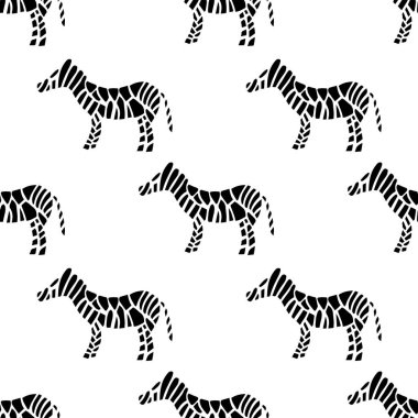 Zebra çizgili kesintisiz yüzey deseni. Vektör çizim